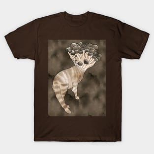 🍄 Beech Mushroom Cat 🍄 T-Shirt